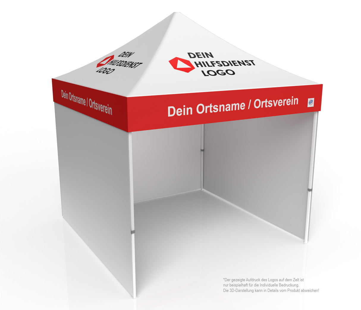 DRK Faltzelt | Einsatzzelt | Profizelt | Schnelleinsatzzelt 3x3 m | EZ-UP Eclipse Stahlgestell