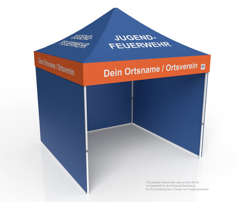 Jugenfuerwehr Faltzelt | Einsatzzelt | Profizelt | Schnelleinsatzzelt 3x3 m | EZ-UP Eclipse Stahlgestell