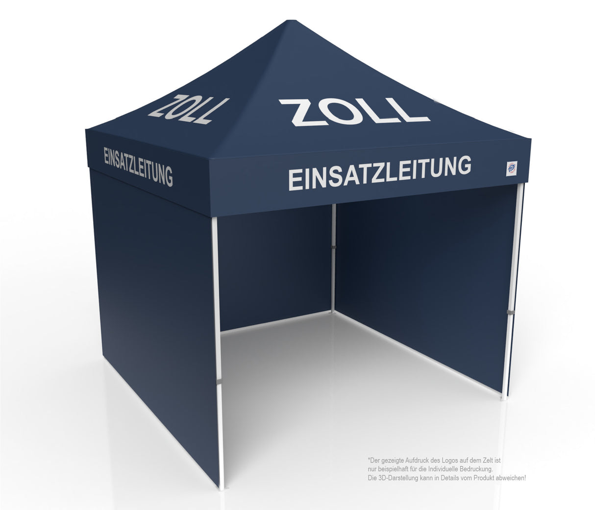 Zoll Faltzelt | Einsatzzelt | Profizelt | Schnelleinsatzzelt 3x3 m | EZ-UP Eclipse Stahlgestell