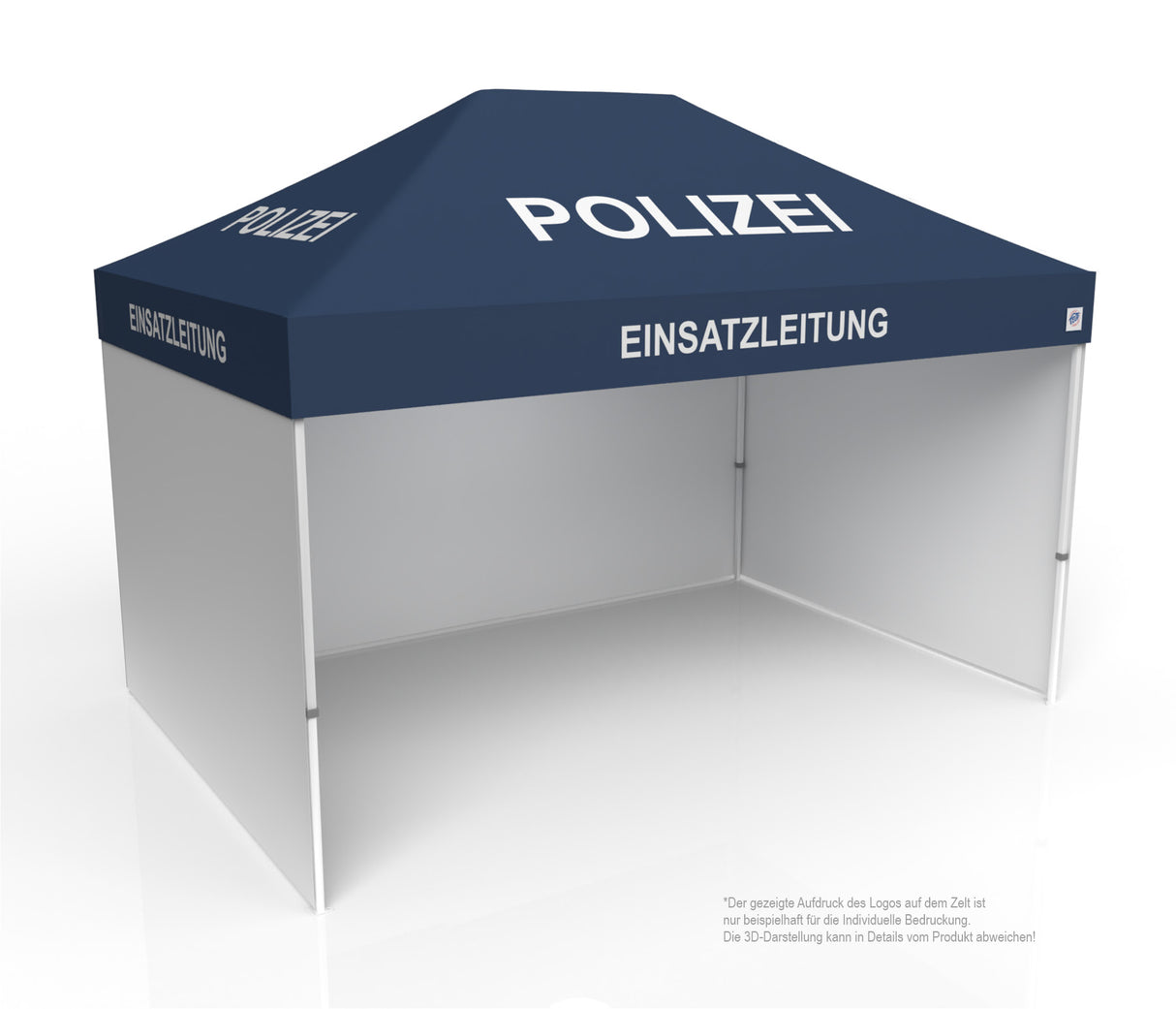 Polizei Faltzelt | Einsatzzelt | Profizelt | Schnelleinsatzzelt 3x4,5 m | EZ-UP-Eclipse Stahgestell