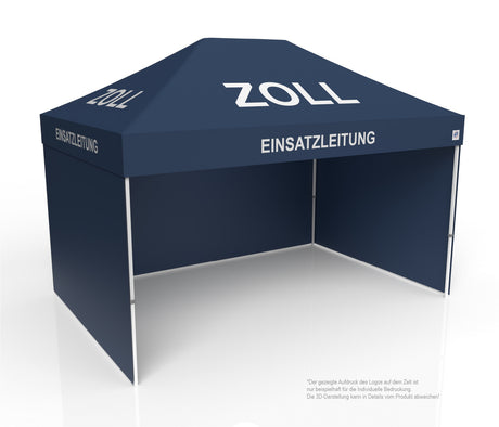 Zoll Faltzelt | Einsatzzelt | Profizelt | Schnelleinsatzzelt 3x4,5 m | EZ-UP-Eclipse Stahgestell