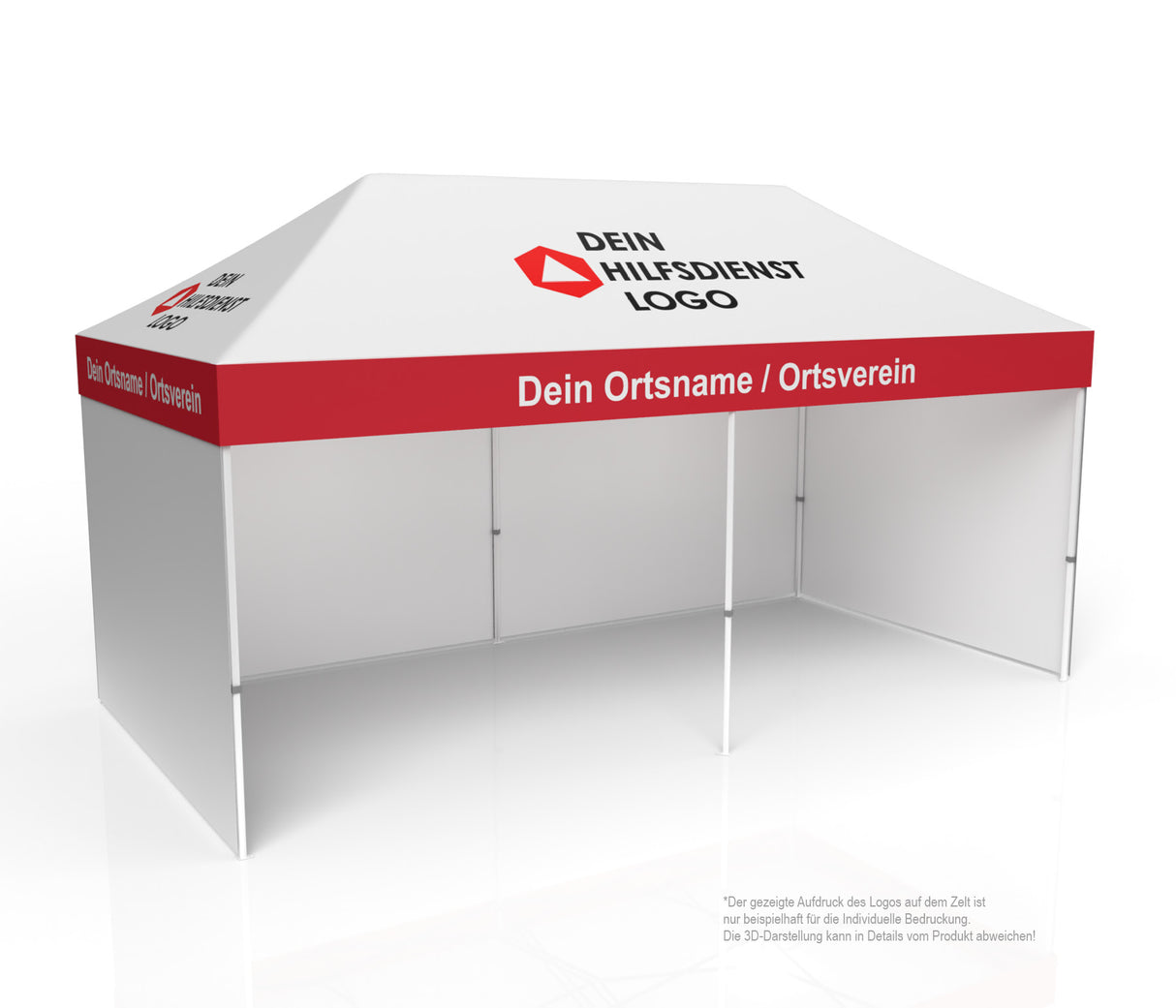 DRK Bergwacht Faltzelt | Einsatzzelt | Profizelt | Schnelleinsatzzelt 3x6 m | EZ-UP-Eclipse Stahgestell