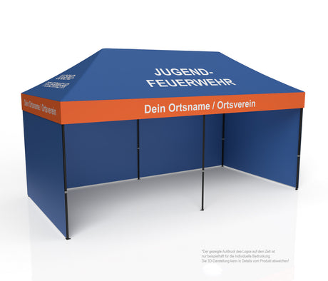 Jugenfeuerwehr Faltzelt | Einsatzzelt | Profizelt | Schnelleinsatzzelt 3x6 m | EZ-UP-Eclipse Stahgestell