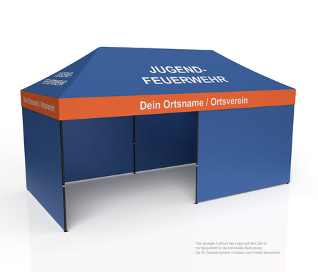 Jugenfeuerwehr Faltzelt | Einsatzzelt | Profizelt | Schnelleinsatzzelt 3x6 m | EZ-UP-Eclipse Stahgestell