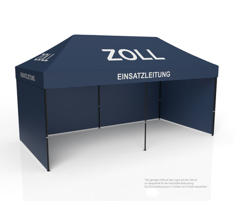 Zoll Faltzelt | Einsatzzelt | Profizelt | Schnelleinsatzzelt 3x6 m | EZ-UP-Eclipse Stahgestell