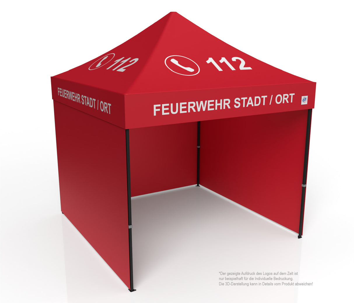 Feuerwehrzelt | Faltzelt | Einsatzzelt | Profizelt 3x3 m - Alu Gestell - EZ-UP-Eclipse