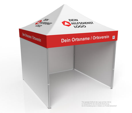 DRK Jugenrotkreuz Faltzelt | Einsatzzelt | Profizelt | Schnelleinsatzzelt 3x3 m | EZ-UP-Endouver Alugestell