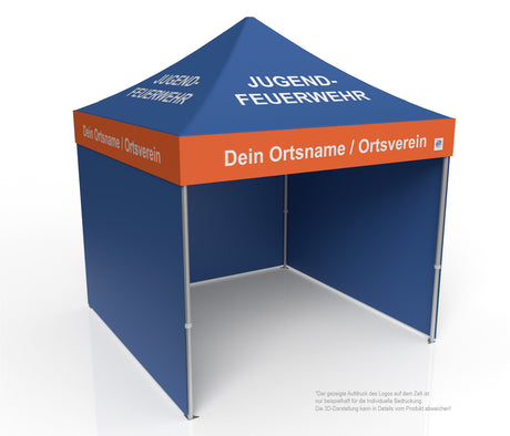 Jugenfeuerwehr Faltzelt | Einsatzzelt | Profizelt | Schnelleinsatzzelt 3x3 m | EZ-UP-Endouver Alugestell