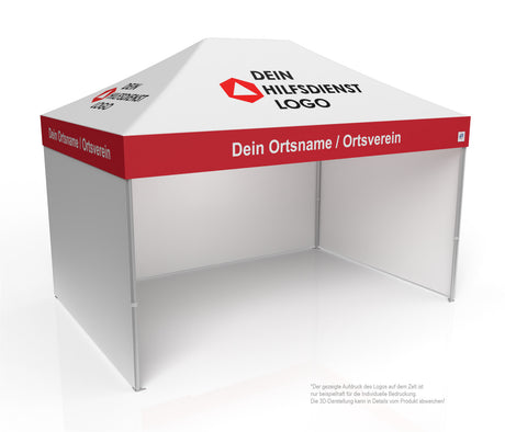 Jugenrotkreuz Faltzelt | Einsatzzelt | Profizelt | Schnelleinsatzzelt 3x4,5 m | EZ-UP-Endouver Alugestell