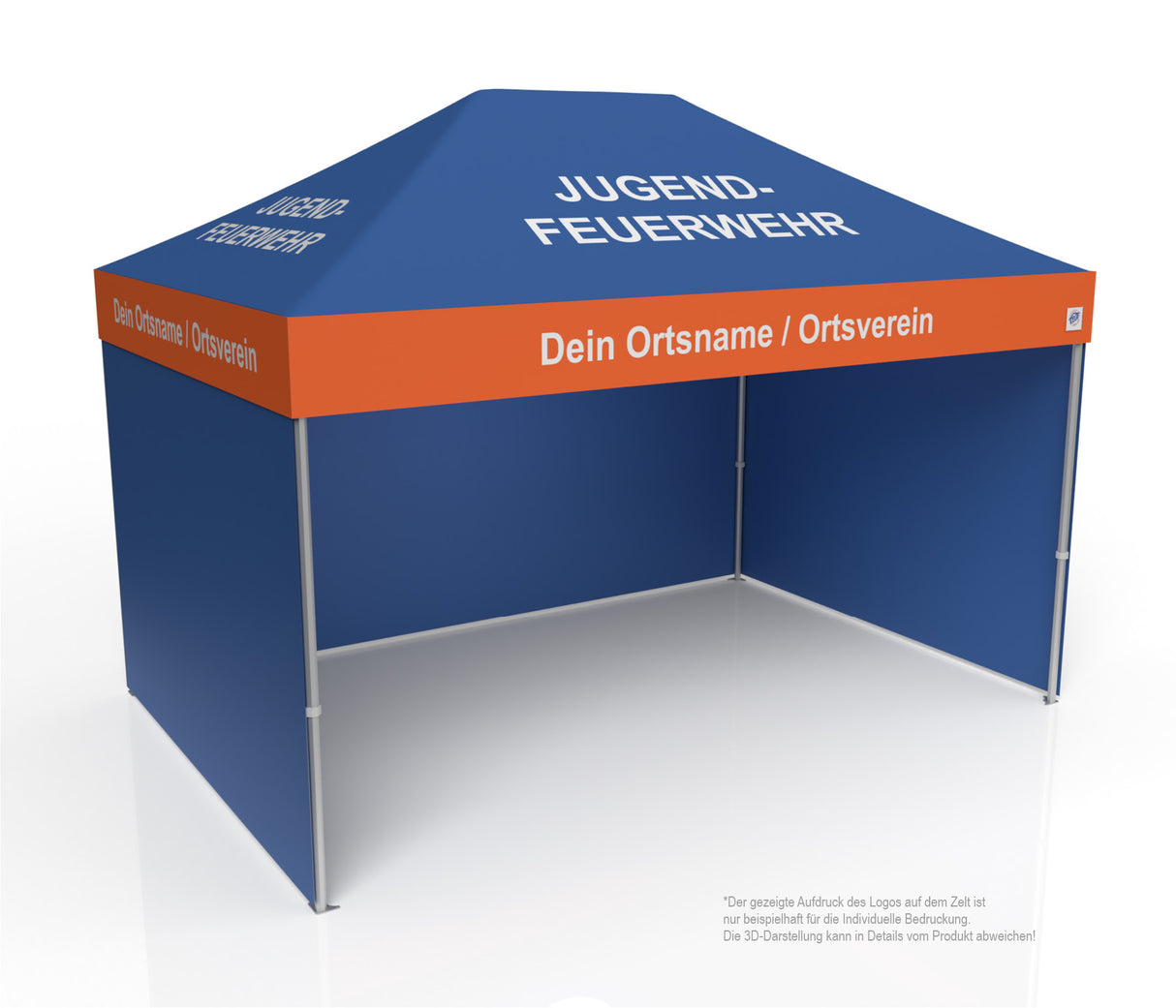 Jugenfeuerwehr Faltzelt | Einsatzzelt | Profizelt | Schnelleinsatzzelt 3x4,5 m | EZ-UP-Endouver Alugestell