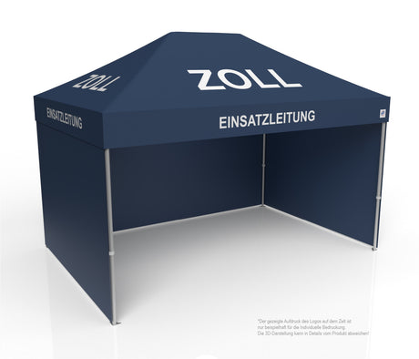 Zoll Faltzelt | Einsatzzelt | Profizelt | Schnelleinsatzzelt 3x4,5 m | EZ-UP-Endouver Alugestell
