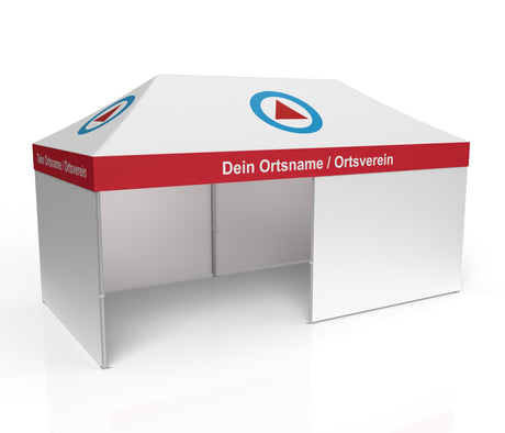 BRK Wasserwacht Faltzelt | Einsatzzelt | Profizelt | Schnelleinsatzzelt 3x6 m | EZ-UP-Endouver Alugestell