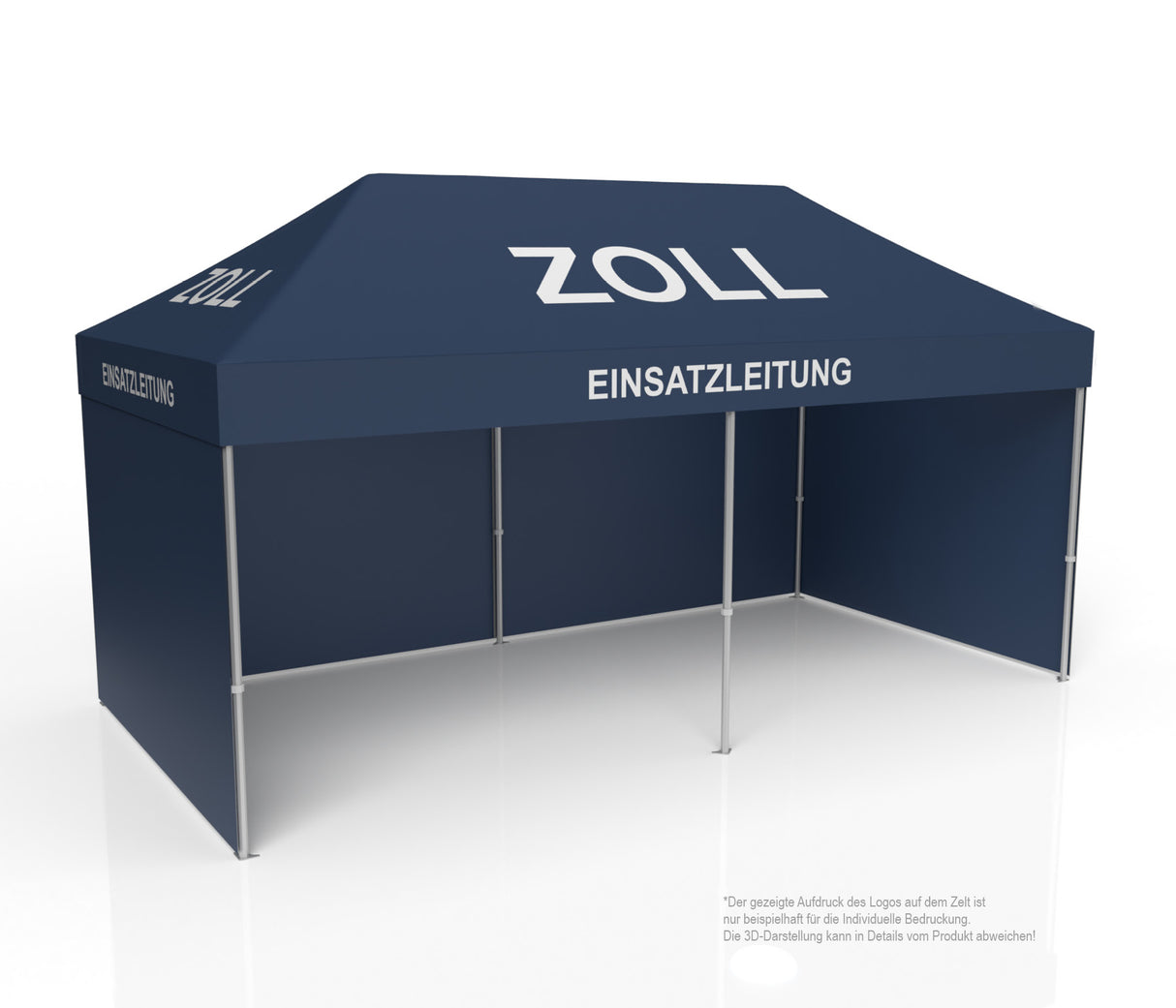 Zoll Faltzelt | Einsatzzelt | Profizelt | Schnelleinsatzzelt 3x6 m | EZ-UP-Endouver Alugestell