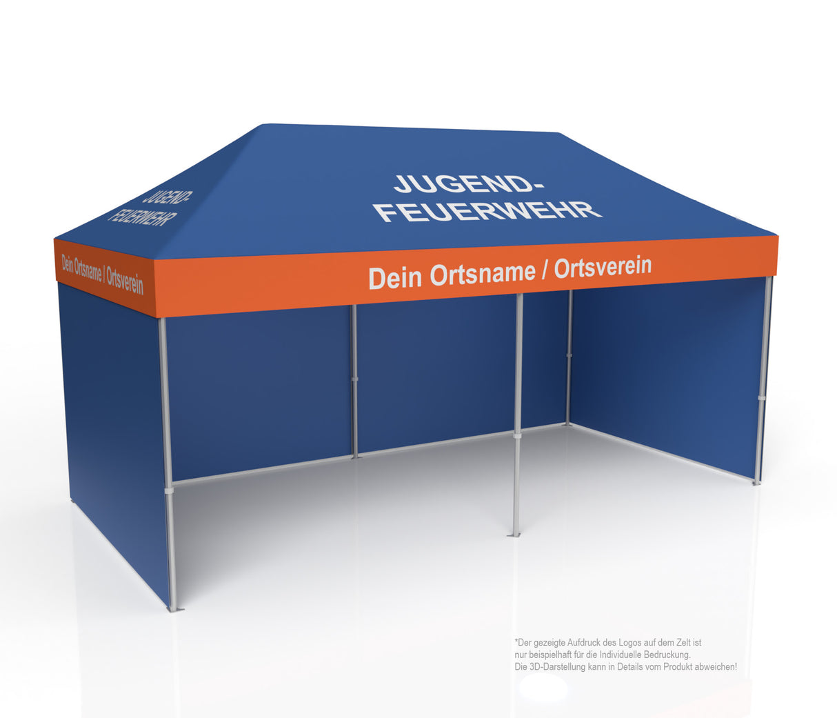 Jugenfeuerwehr Faltzelt | Einsatzzelt | Profizelt | Schnelleinsatzzelt 3x6 m | EZ-UP-Endouver Alugestell