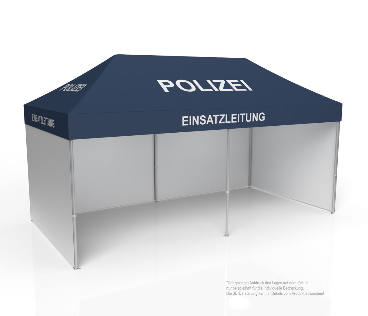 Polizei Faltzelt | Einsatzzelt | Profizelt | Schnelleinsatzzelt 3x6 m | EZ-UP-Endouver Alugestell