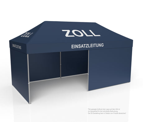 Zoll Faltzelt | Einsatzzelt | Profizelt | Schnelleinsatzzelt 3x6 m | EZ-UP-Endouver Alugestell