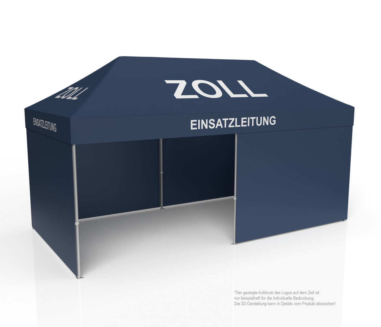 Zoll Faltzelt | Einsatzzelt | Profizelt | Schnelleinsatzzelt 3x6 m | EZ-UP-Endouver Alugestell