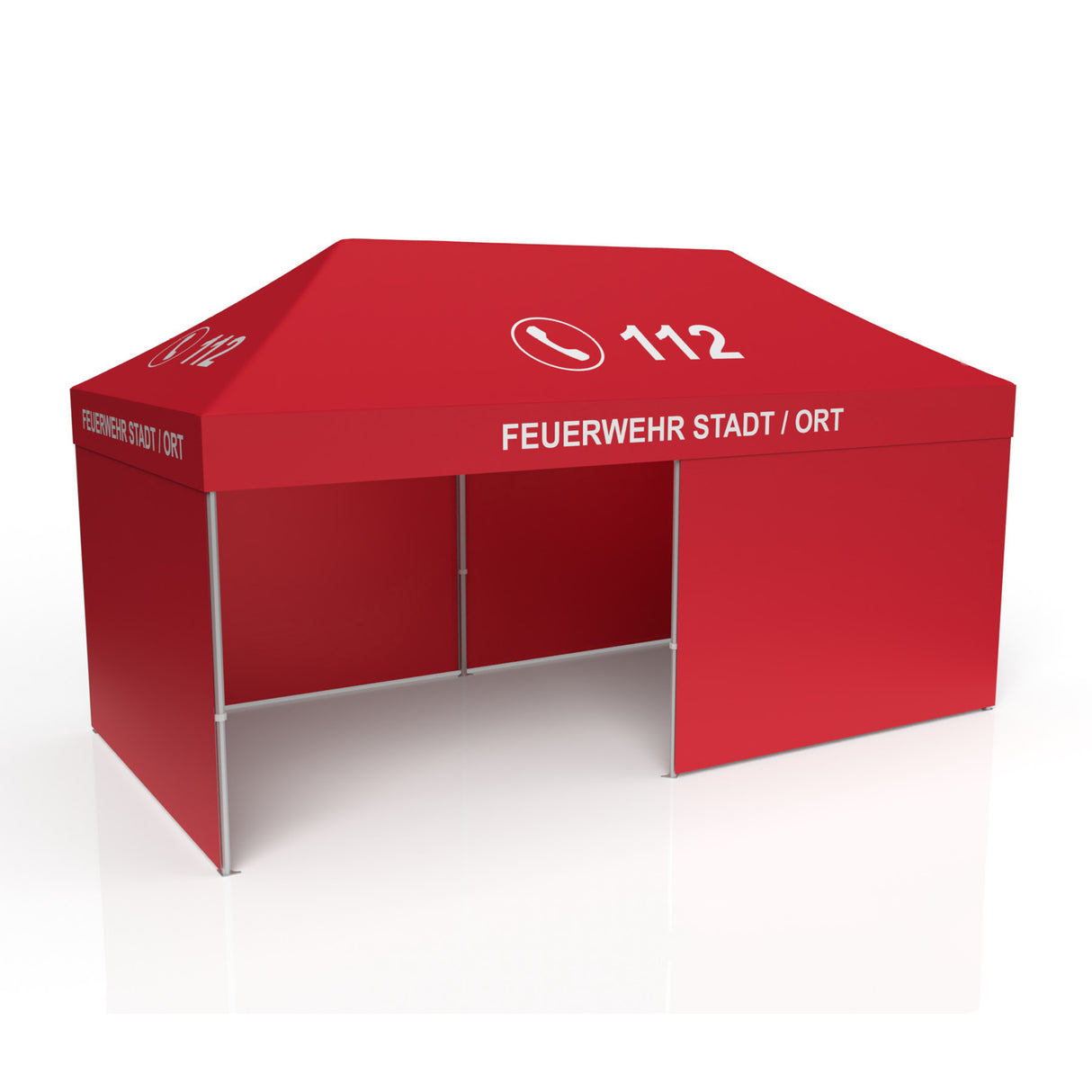 Feuerwehrzelt | Faltzelt | Einsatzzelt | Profizelt 3x6m - Eine Seite offen