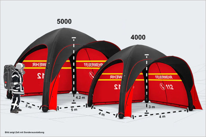 Gybe Schnelleinstazzelt Emergency Größe 4x4m und 5x5m