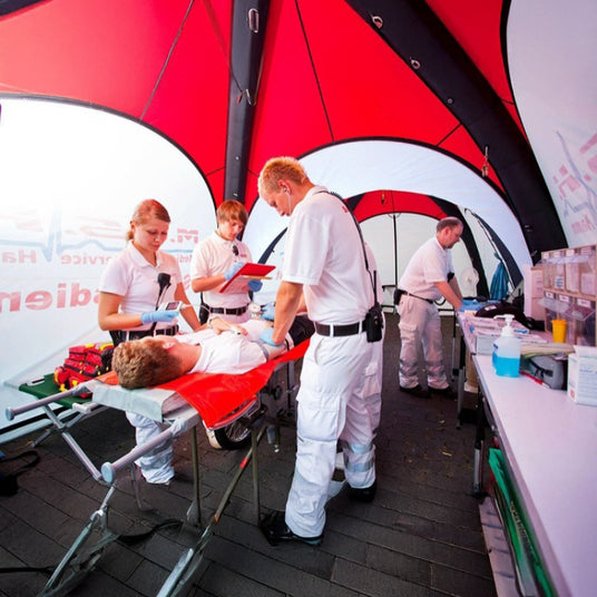 Aufblasbares GYBE Einsatzzelt 4x4m & 5x5m für Feuerwehr und Rettungsdienste im Außeneinsatz