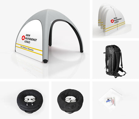 Lieferumfang Aufblasbares Schnelleinsatzzelt Gybe Humanity Tent