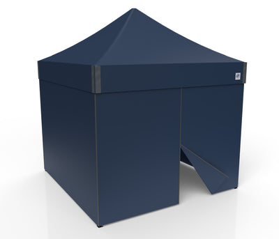 E-Z UP Profi-Faltzelt 3x3 m in Navy, Stahlgestell Eclipse, Seitenwände geschlossen