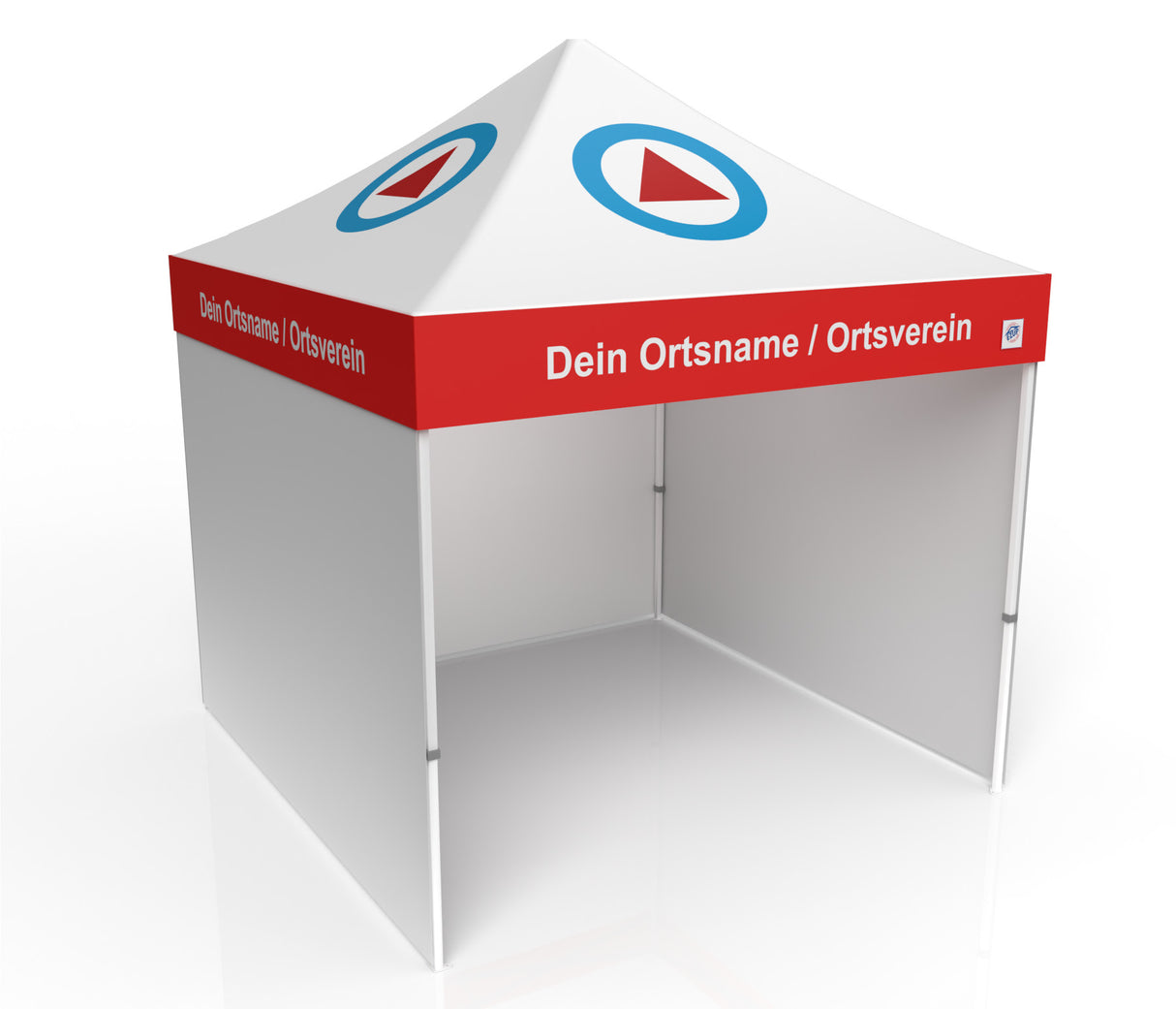 BRK Wasserwacht Faltzelt | Einsatzzelt | Profizelt | Schnelleinsatzzelt 3x3 m | EZ-UP Eclipse Stahlgestell