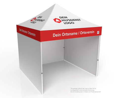Jugenrotkreuz Faltzelt | Einsatzzelt | Profizelt | Schnelleinsatzzelt 3x3 m | EZ-UP Eclipse Stahlgestell