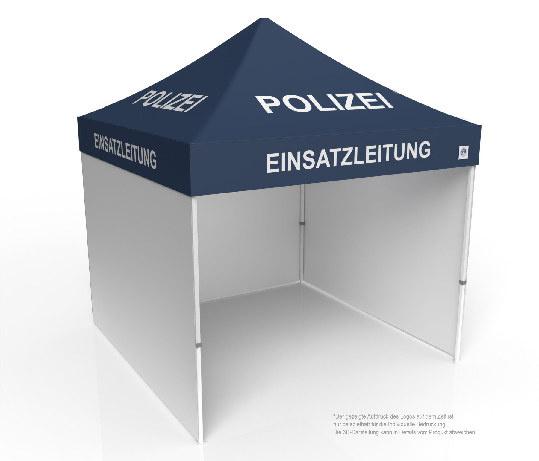 Polizei Faltzelt | Einsatzzelt | Profizelt | Schnelleinsatzzelt 3x3 m | EZ-UP Eclipse Stahlgestell