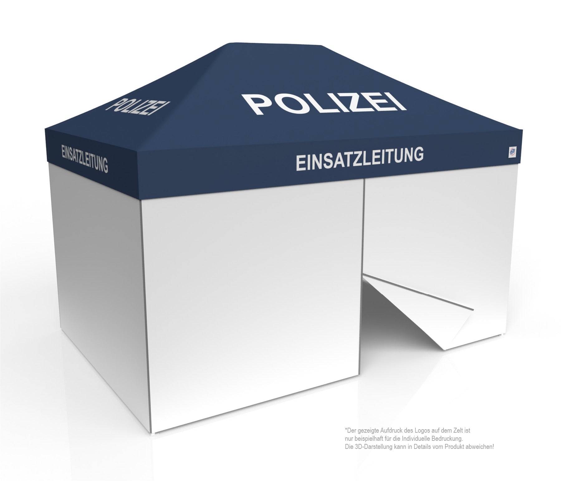 Polizei Faltzelt | Einsatzzelt | Profizelt | Schnelleinsatzzelt 3x4,5 m | EZ-UP-Eclipse Stahgestell