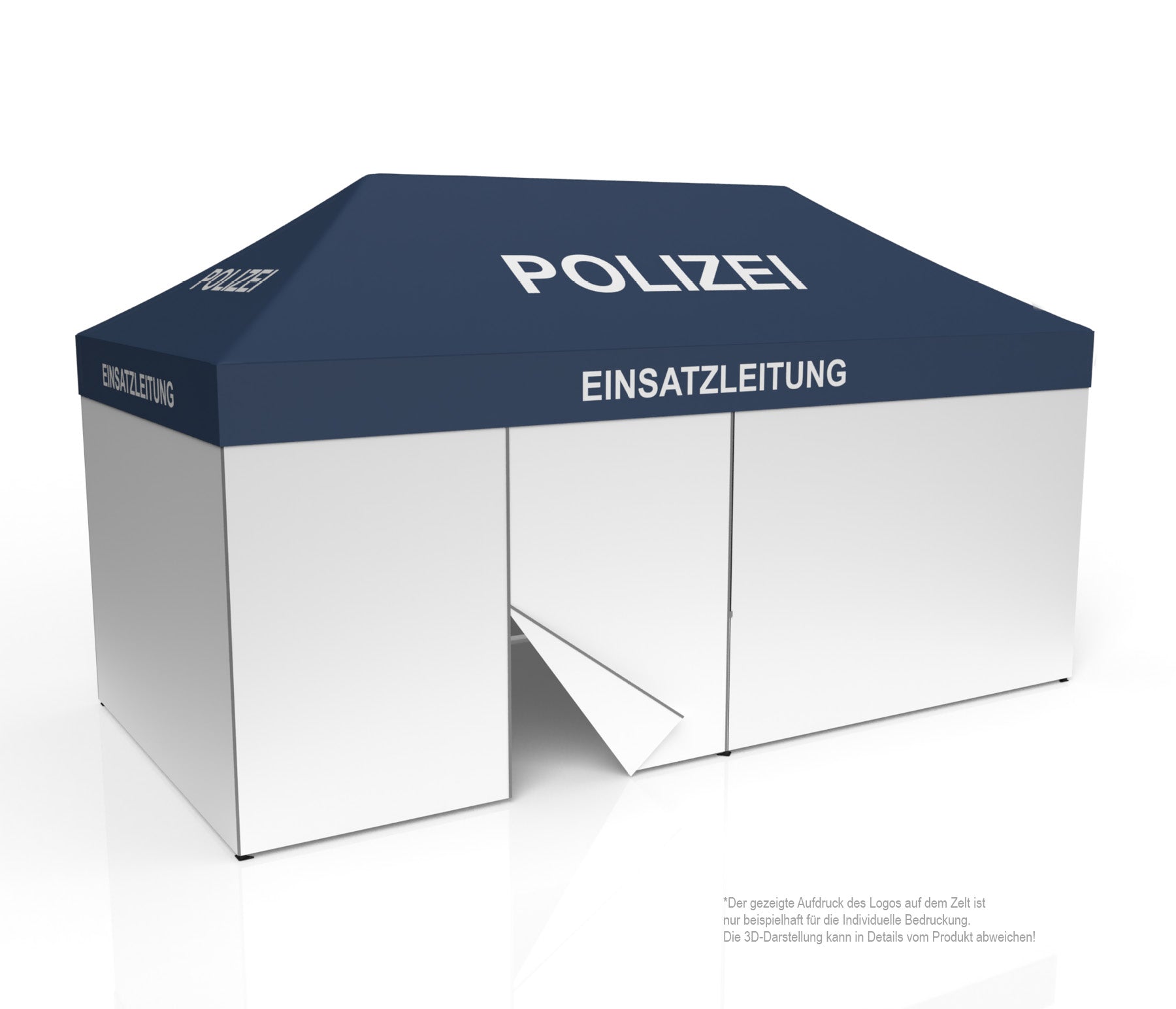 Polizei Faltzel | Einsatzzelt | Profizelt | Schnelleinsatzzelt 3x6 m | EZ-UP-Eclipse Stahgestell