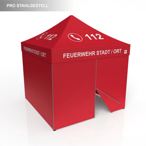 Feuerwehr Faltzelt | Einsatzzelt | Profizelt | Schnelleinsatzzelt 3x3 m | EZ-UP Eclipse Stahlgestell