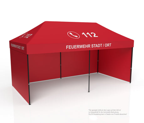 Feuerwehr Faltzelt | Einsatzzelt | Profizelt | Schnelleinsatzzelt 3x6 m | EZ-UP-Eclipse Stahgestell