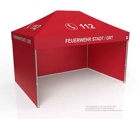Feuerwehrzelt Faltzelt | Einsatzzelt | Profizelt | Schnelleinsatzzelt 3x4,5 m | EZ-UP-Endouver Alugestell