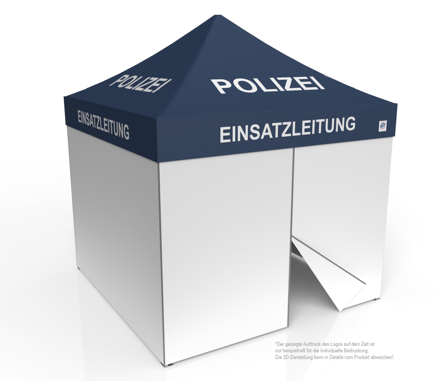 Polizei Faltzel | Einsatzzelt | Profizelt | Schnelleinsatzzelt 3x3 m | EZ-UP-Endouver Alugestell