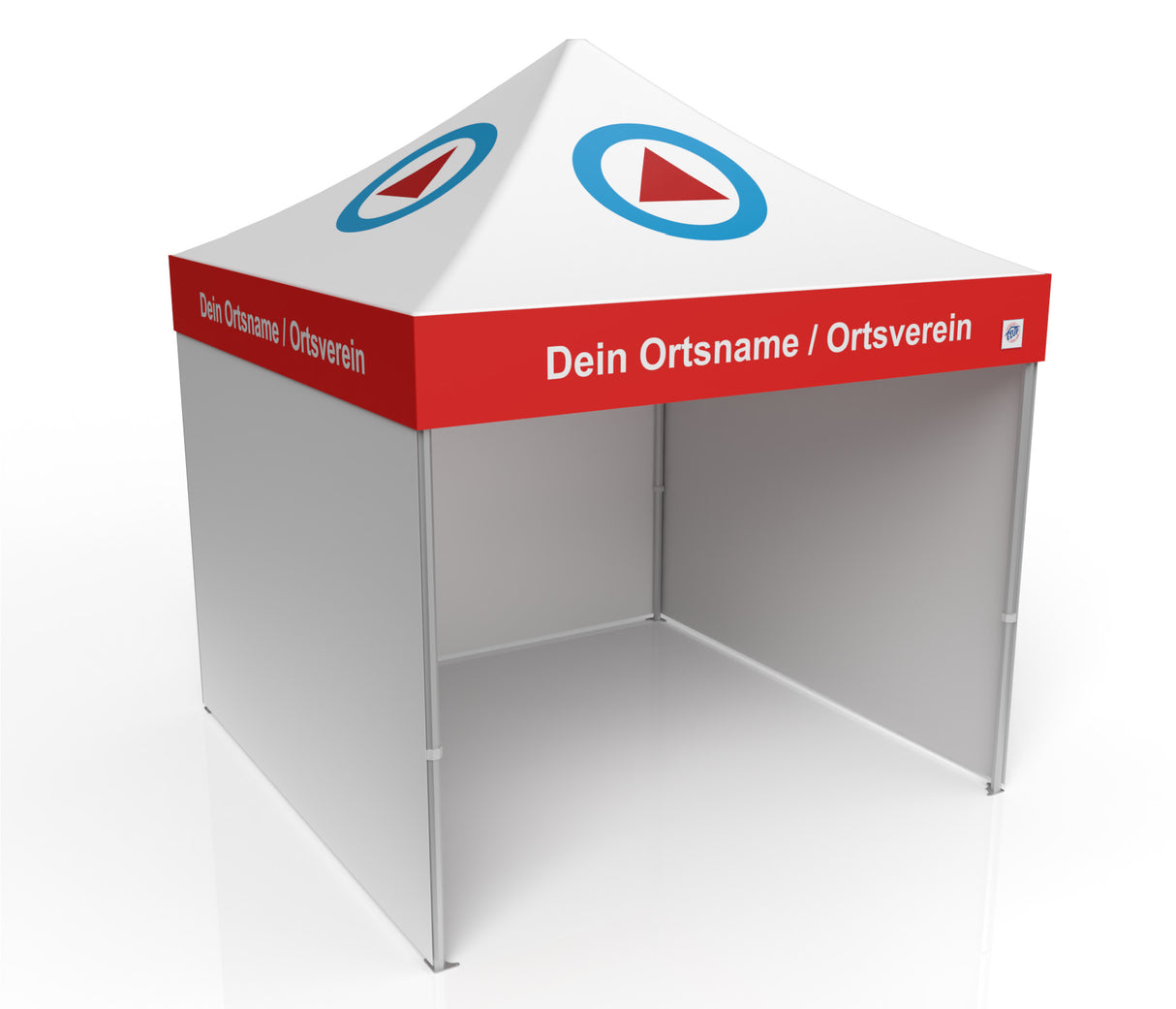 BRK Wasserwacht Faltzelt | Einsatzzelt | Profizelt | Schnelleinsatzzelt 3x3 m | EZ-UP-Endouver Alugestell