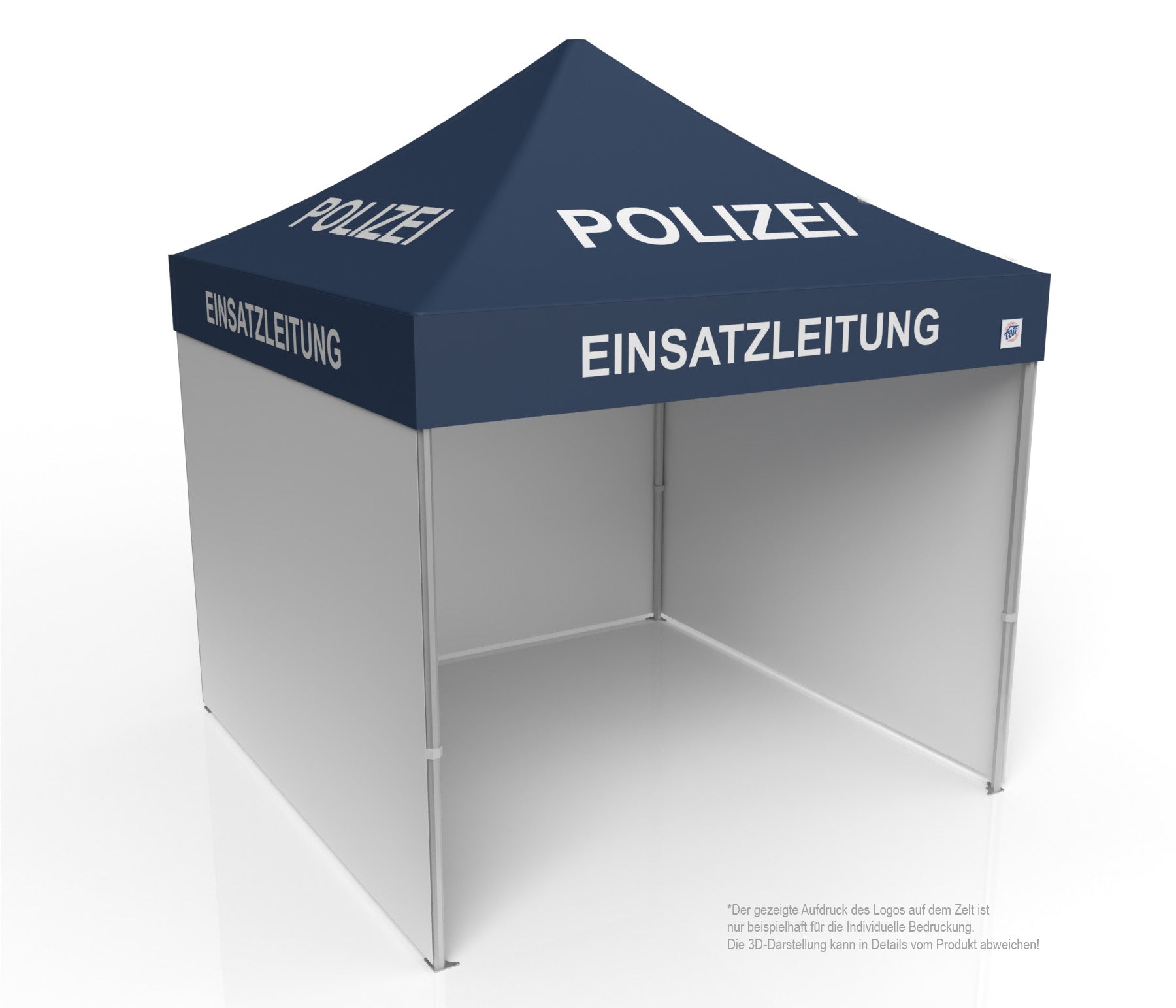 Polizei Faltzelt | Einsatzzelt | Profizelt | Schnelleinsatzzelt 3x3 m | EZ-UP-Endouver Alugestell