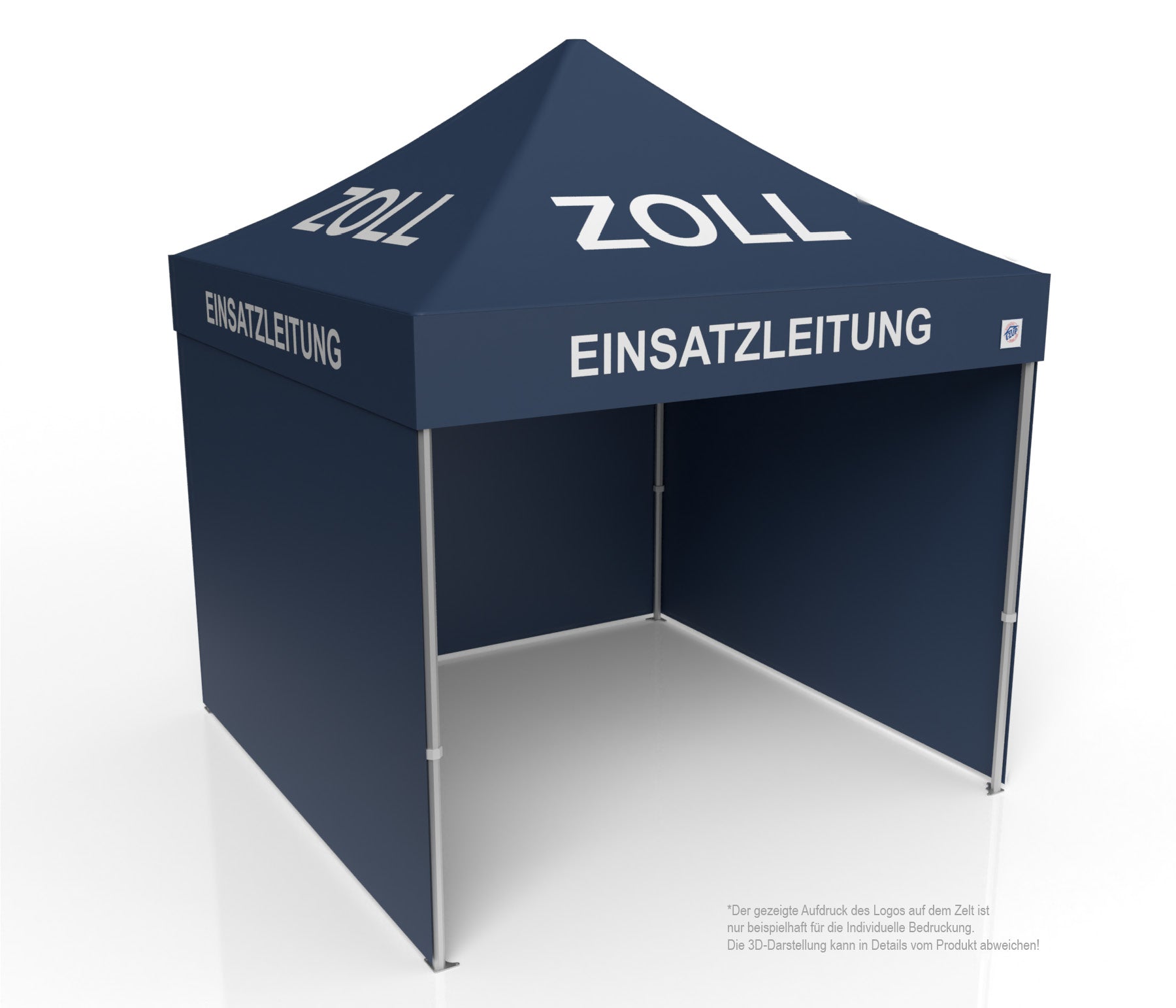 Zoll Faltzel | Einsatzzelt | Profizelt | Schnelleinsatzzelt 3x3 m | EZ-UP-Endouver Alugestell