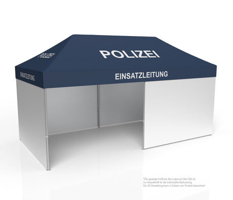Polizei Faltzelt | Einsatzzelt | Profizelt | Schnelleinsatzzelt 3x6 m | EZ-UP-Endouver Alugestell