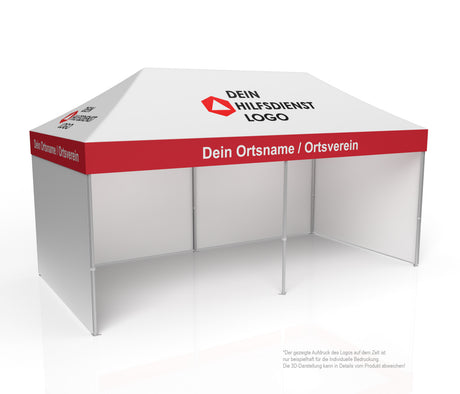 Jugenrotkreuz Faltzelt | Einsatzzelt | Profizelt | Schnelleinsatzzelt 3x6 m | EZ-UP-Endouver Alugestell