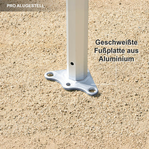 E-Z UP Faltzelt für Hilfsorganisationen, Alugestell Endeavor: Fußplatte aus Aluminium