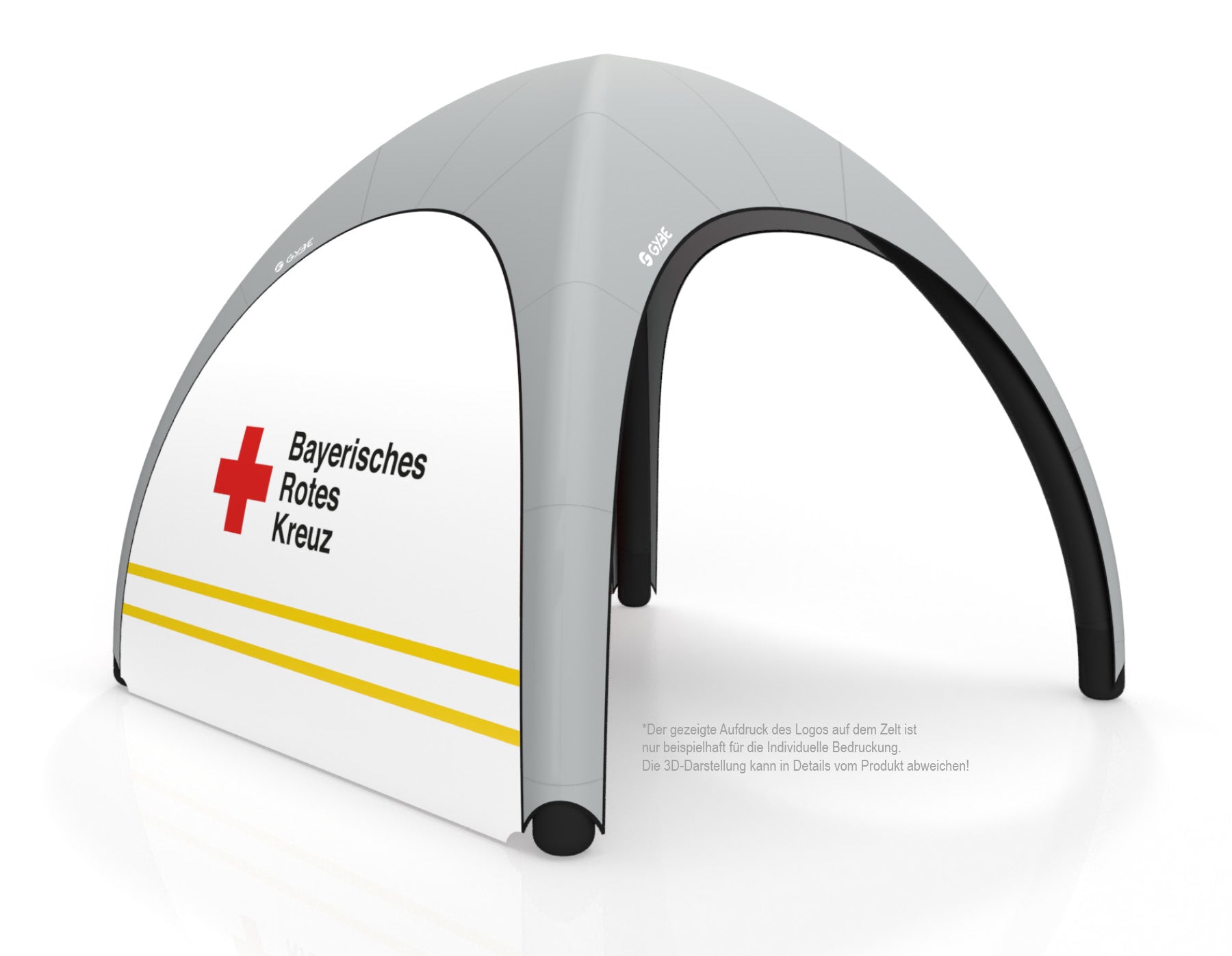 Aufblasbares Schnelleinsatzzelt Gybe Humanity Tent mit BRK Logo | Sanitätszelt | Einsatzzelt