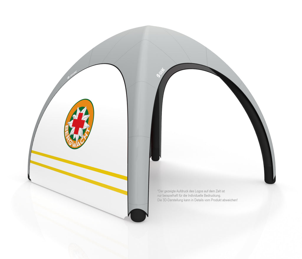 Aufblasbares Schnelleinsatzzelt Gybe Humanity Tent mit DRK Bergwacht Logo | Sanitätszelt | Einsatzzelt