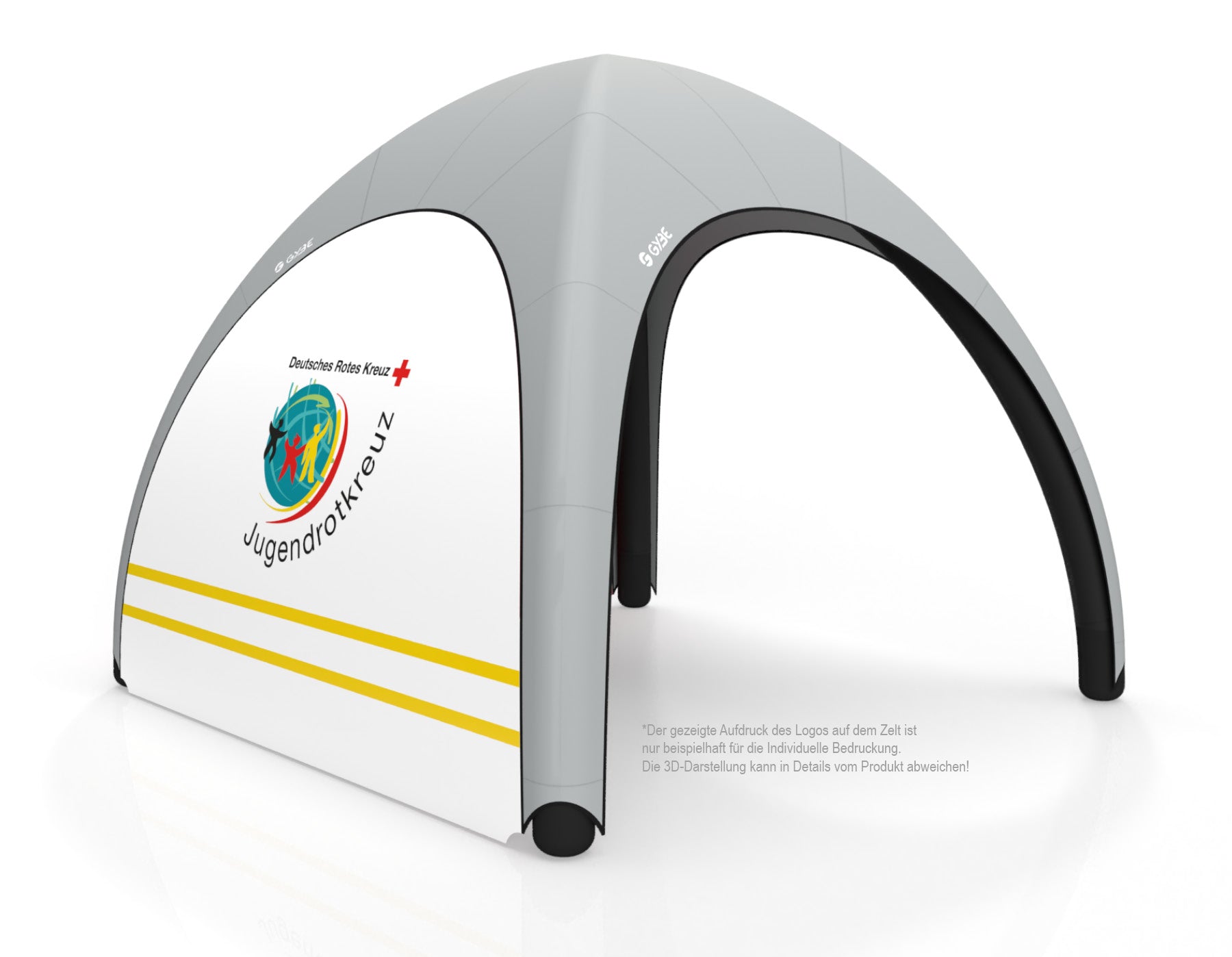 Aufblasbares Schnelleinsatzzelt Gybe Humanity Tent mit JRK Logo | Sanitätszelt | Einsatzzelt