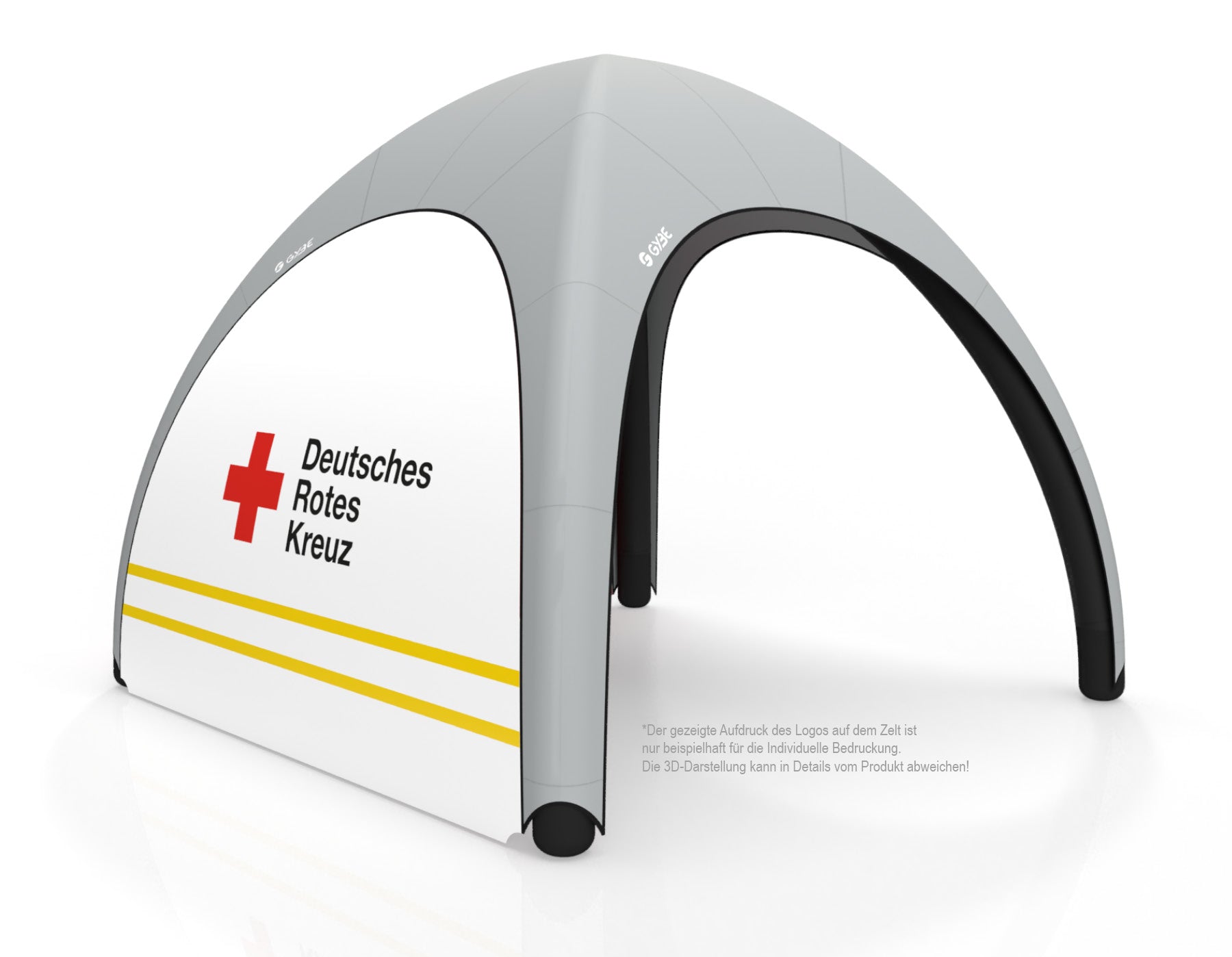 Aufblasbares Schnelleinsatzzelt Gybe Humanity Tent mit DRK Logo | Sanitätszelt | Einsatzzelt