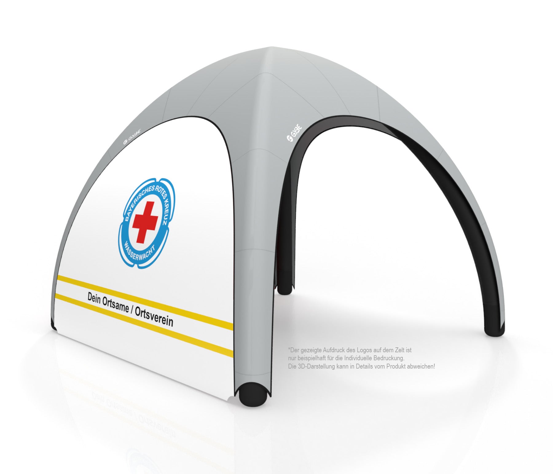 Aufblasbares Schnelleinsatzzelt Gybe Humanity Tent Komplettset mit BRK Wasserwacht Logo | Sanitätszelt | Einsatzzelt