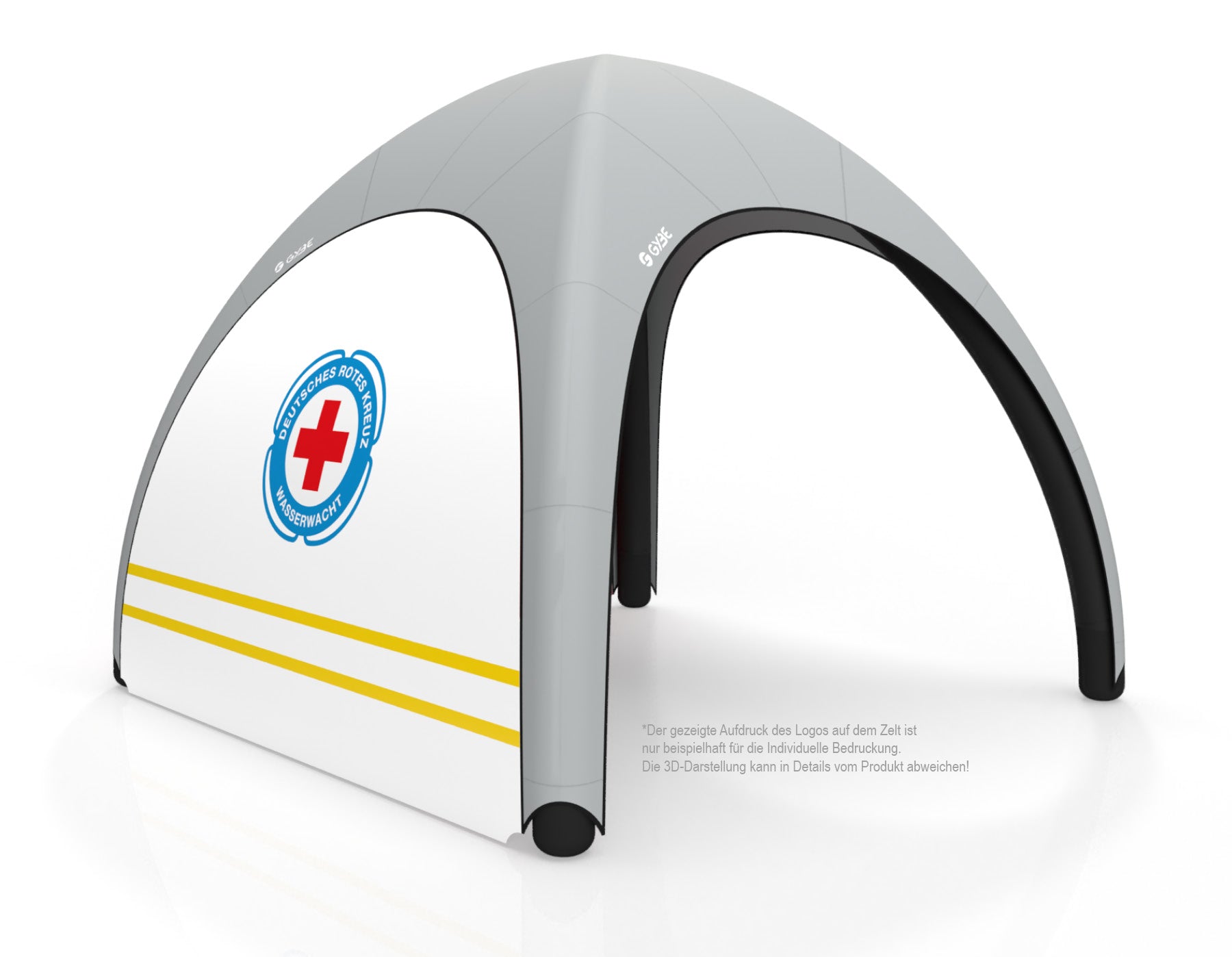 Aufblasbares Schnelleinsatzzelt Gybe Humanity Tent Komplettset mit DRK Wasserwacht Logo | Sanitätszelt | Einsatzzelt